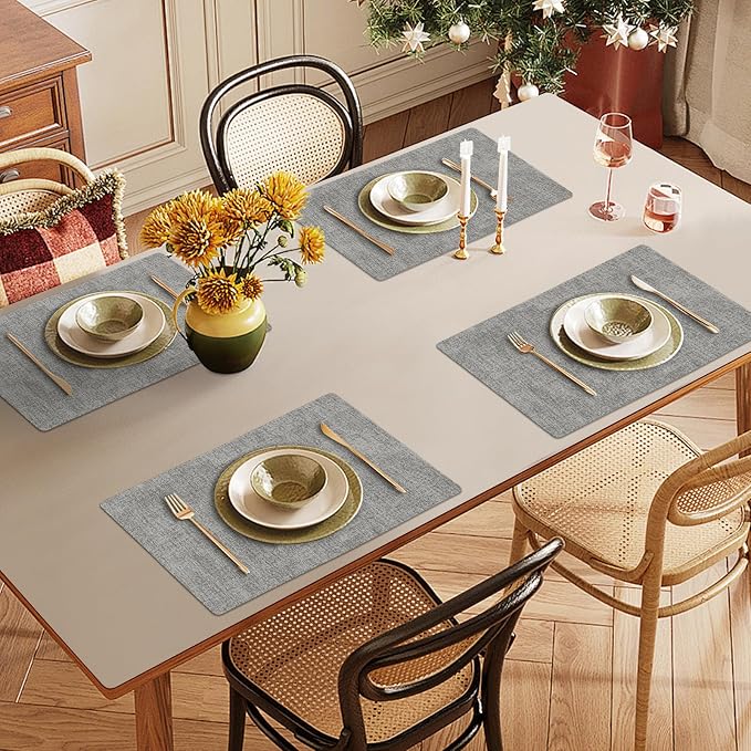 Faux Leather Heat Resistant Placemats Set of 8 – Waterproof Oilproof Wipeable - Image 6