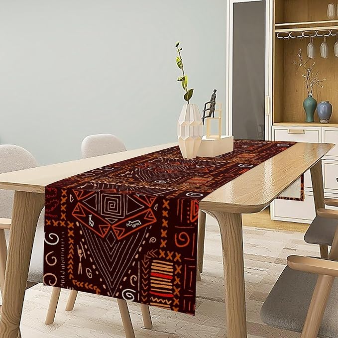 African Table Runner, African Aboriginal Ethnic Tribal Table Runner - Image 3