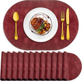 ADRIMER Placemats, Heat Resistant Oval Placemats Set of 12 Washable 12 x 17 Inch by Adrimersdreamistobeanindispensablecompanioninyourlife