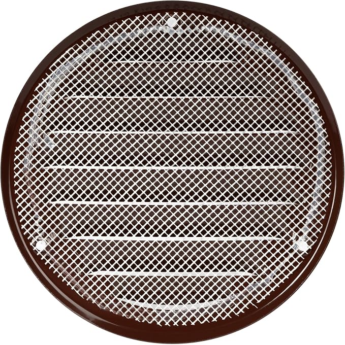 Repa Market 5-Pack 4 Inch Round Air Vent Cover/Brown Galvanized Steel Louvered - Image 8