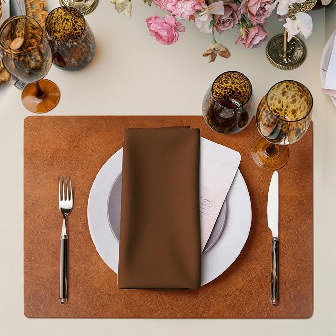 Roxifina Faux Leather Placemats Set of 6 - Image 7