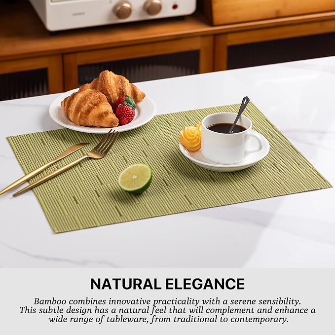 LEXMORE Placemats Set of 4 Vinyl/Plastic Woven Place Mats - Image 3