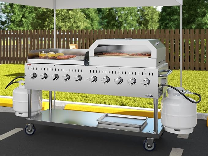 72 in. Full Stainless Steel Commercial Outdoor Propane Gas Grill - Image 5