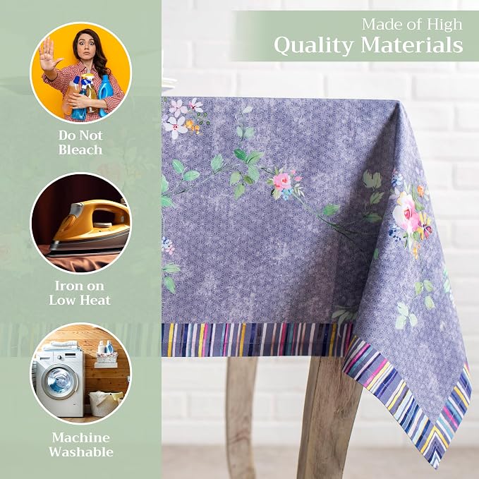 Maison d' Hermine Table Cloth Square Table 100% Cotton 60 x 60 Inches - Image 3