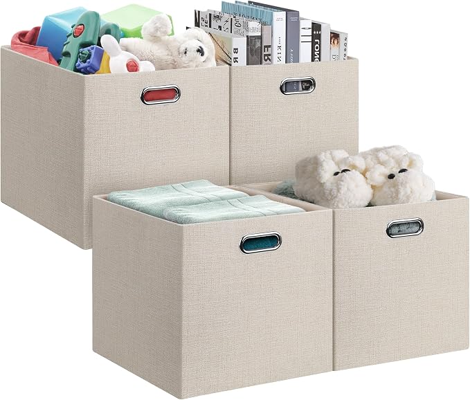 Posprica 13x15x13in Collapsible Storage Bins, Fabric Foldable Cube Storage Boxes by Posprica
