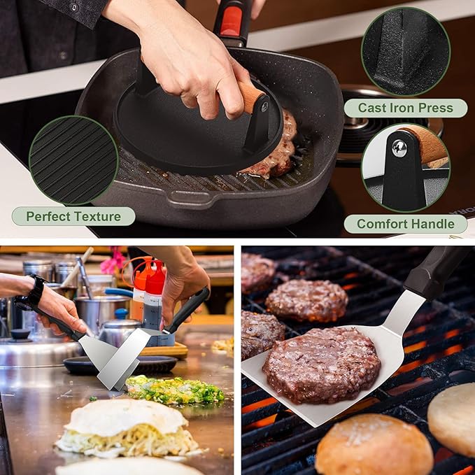 Barbecue Tool Set, 237 Piece Stainless Steel Griddle Kit with Storage Bag