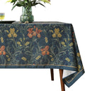 patdrea Designer Dark Blue Linen Square Tablecloth, Vintage French Rustic by Welcometopatdrea