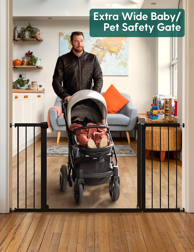 BABELIO 36-57" Extra Wide Baby/Dog Gate, Auto Close - Image 4