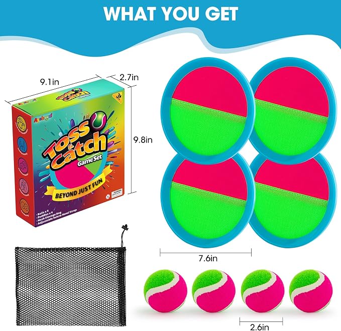 Ayeboovi Toss and Catch Ball Set Boys Toys Outdoor Toys Yard Games Outside - Image 8