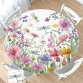 Spring Summer Floral Round Fitted Tablecloth by Unknown