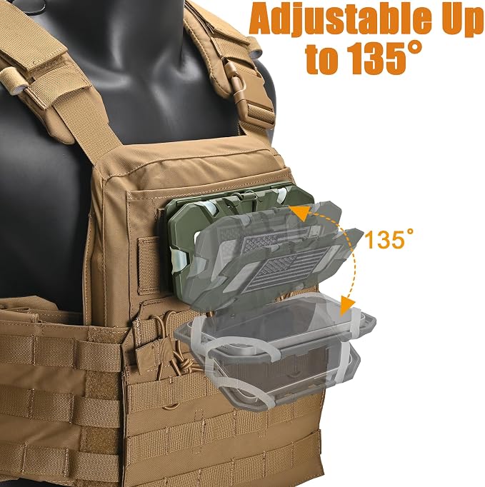 Tactical Plate Carrier Phone Mount, Universal Molle Phone Holder, Tactical - Image 6