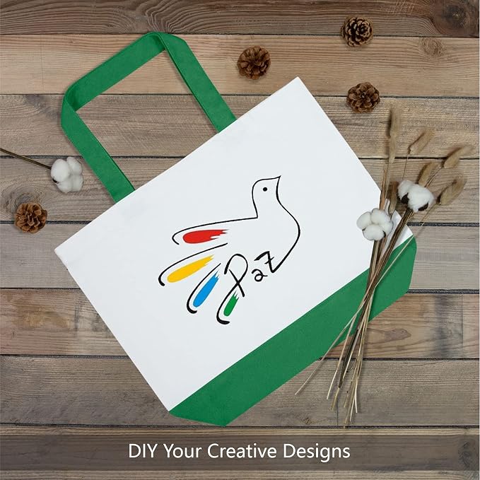 TOPDesign 3-Pack Super Strong Large 12oz Cotton Canvas Tote Bags, Reusable - Image 3
