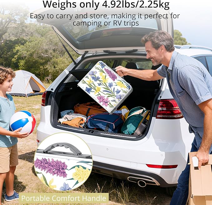 Anbte 2ft Folding Camping Table, 3 Adjustable Height Max 27.5" Small Folding - Image 6