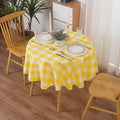 2 Pack Waterproof Polyester Fabic Round Checkered Tablecloth，60 Outdoor Table by Cupuamon