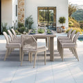 PURPLE LEAF 9 Pieces Patio Dining Set Aluminum Modern Rectangular Table and by PURPLELEAF