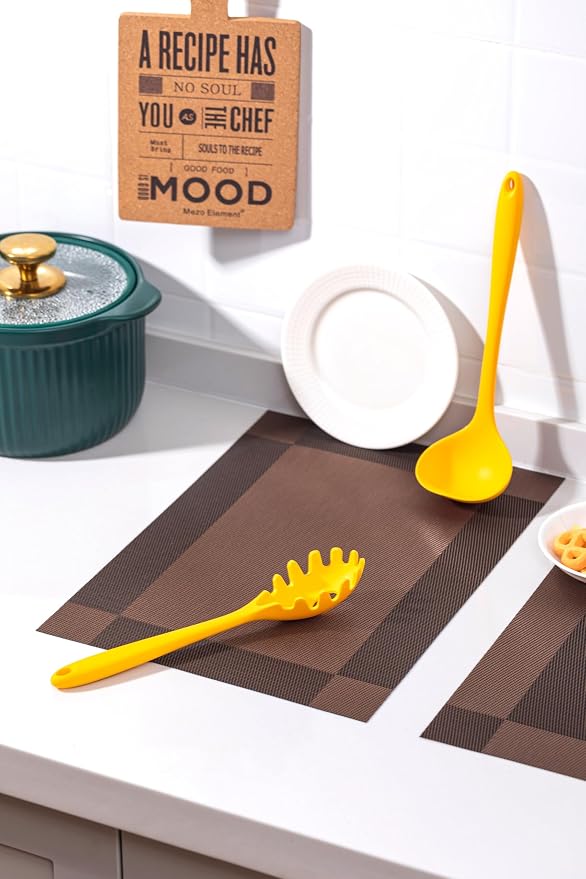 LEXMORE Placemats Set of 6 Vinyl/Plastic Woven Place Mats - Image 6