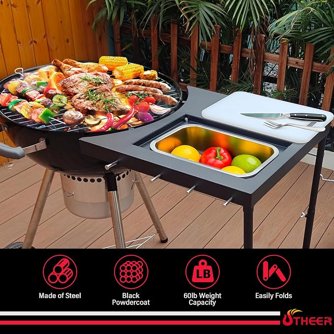 All-in-One Grill Table for Weber Kettle 22"/18"/26" & Smokey Mountain, Recteq - Image 7