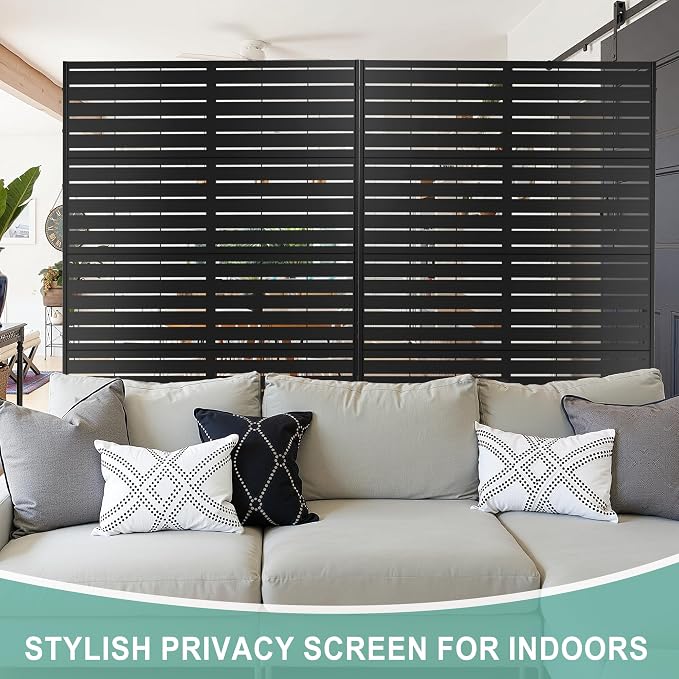 Metal Privacy Screen for Outdoor & Indoor Use, Free Standing Privacy Screen for - Image 6