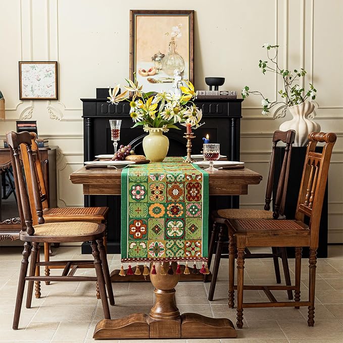 13×72 Inch Table Runner, Retro-Luxury Tassels Series - Image 5