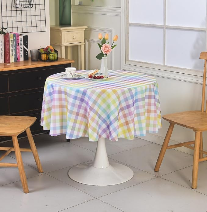 Waterproof Plaid Tablecloth Fabric by Essifunia