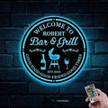 Personalized Bar & Grill Welcome Sign by V-Decorparks