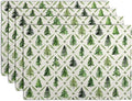 Sage Green Pine Tree Christmas Placemats Set of 4 Xmas Farmhouse Rustic Style by Wnoesat
