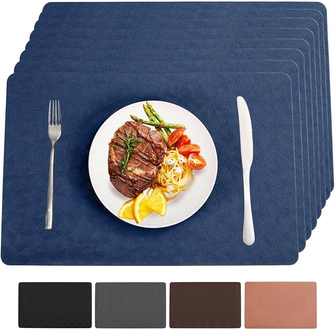 Vinyl Placemats Set of 4 Heat Resistant Easy Clean Non-Slip Place Mats by BxzanDya-LifeSmartMaker