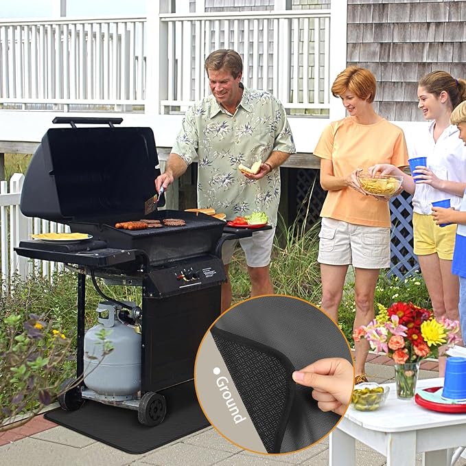 Anze Under Grill Mat for Outdoor Grill, 24 x 42 Inch Anti-Slip BBQ Floor Mats - Image 7