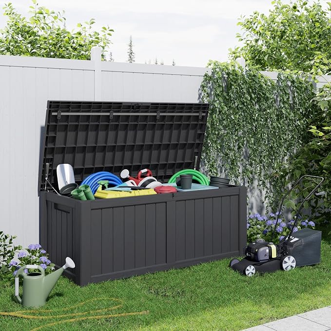 150 Gallon Deck Box, Resin Outdoor Storage Box - Image 7