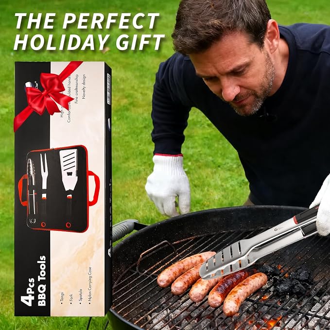 BBQ Tools Set, Tongs with Portable Bag, Essential Accessories - Image 3