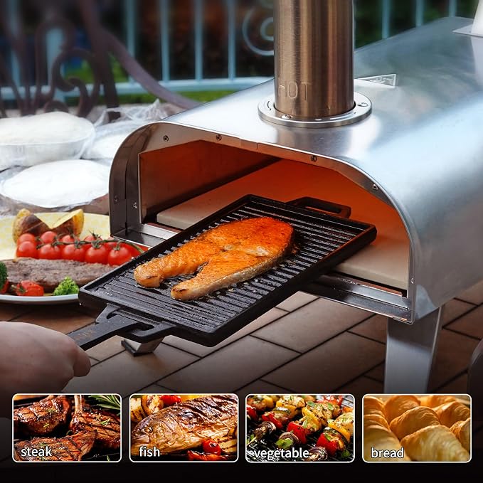 BIG HORN OUTDOORS 12" Multi-Fuel Outdoor Pizza Oven – 3-in-1 Wood-Fired - Image 7