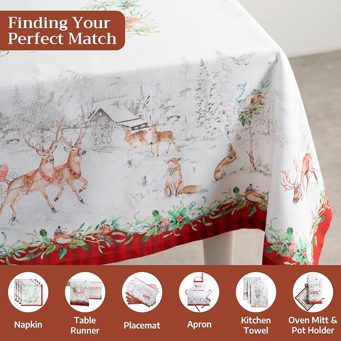 Maison d' Hermine Table Cloth Rectangle Table 100% Cotton 60 x 120 Inches Fall - Image 4