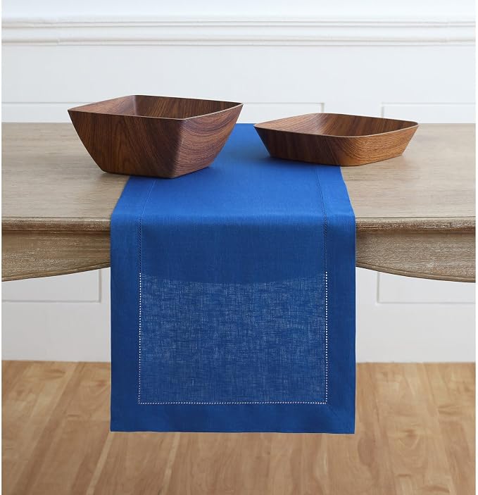 Solino Home Linen Royal Blue Table Runner 132 Inches Long by SolinoHome