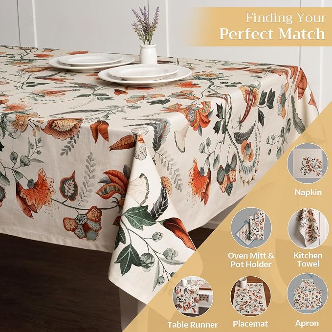 Maison d' Hermine Table Cloth Rectangle Table 100% Cotton 60 x 90 Inches Fall - Image 5