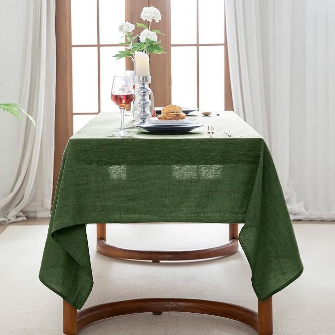 EVERLY 100% Pure Linen Rectangle Tablecloths 60x84Inches - Image 4