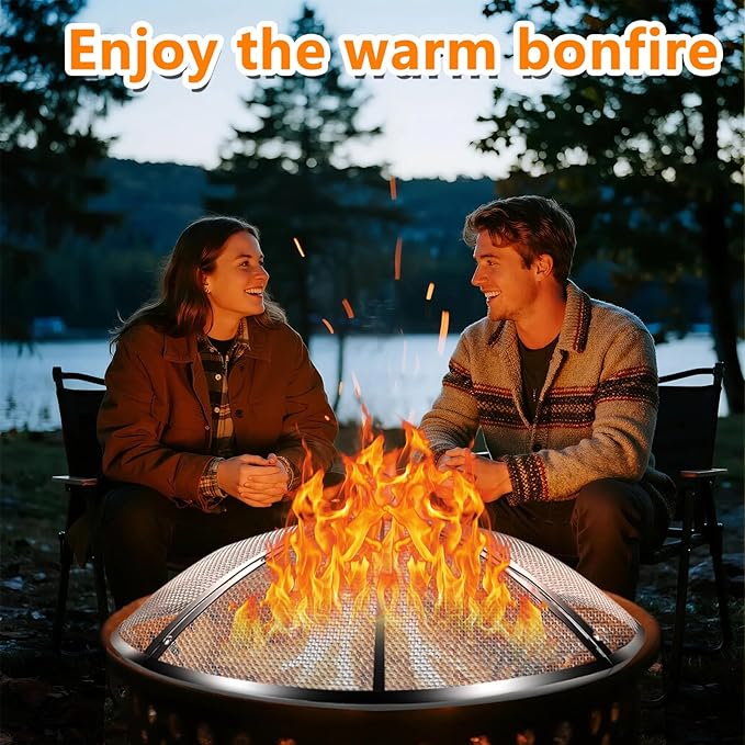 36 Inch Fire Pit Spark Screen, Stainless Steel Fire Pit Screen Cover - Image 5