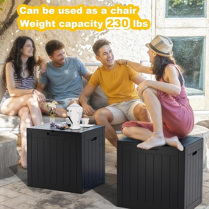 30 Gallon Deck Box, Resin Outdoor Storage Box - Image 2