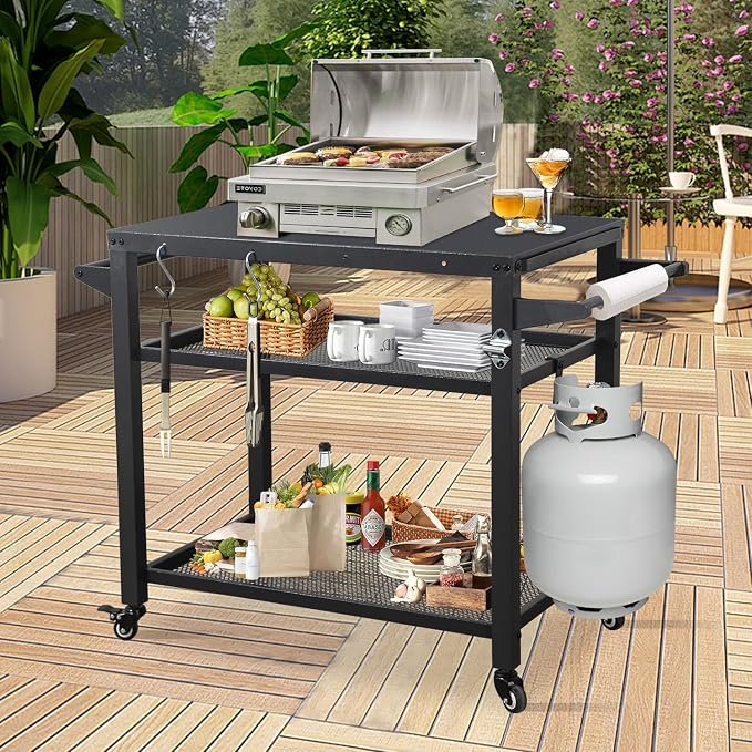 Domi 3-Tier Outdoor BBQ Grill Cart by domioutdoorliving