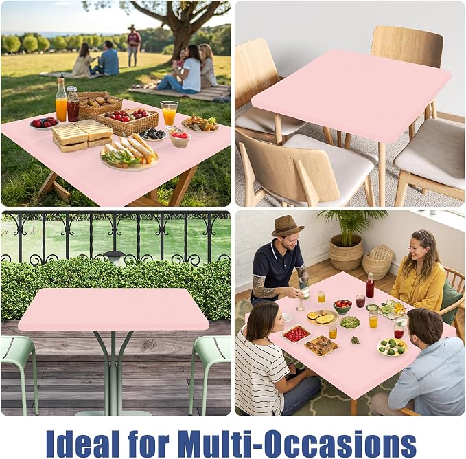 Spandex Square Table Cloth 6 Pack, Elastic Fitted Tablecloths - Image 9