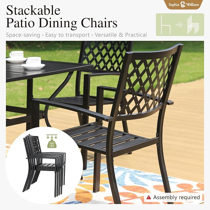 Sophia & William Patio Table and Chairs Set, Outdoor Dining Set - Image 3
