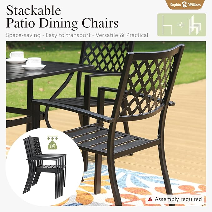 Sophia & William Metal Outdoor Patio Dining Set 6 PCS - Image 2