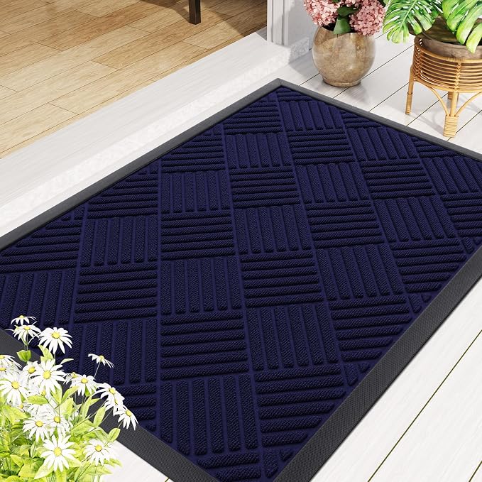 Smiry Front Door Mat Outside Entrance, Heavy Duty Outdoor Indoor Mat, Natural - Image 2