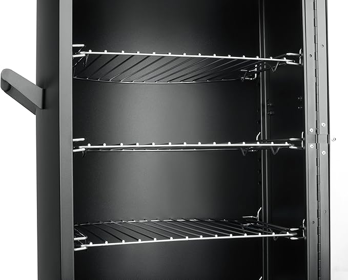 Propane Smoker, Vertical Matte Black Alloy Steel with Adjustable Racks