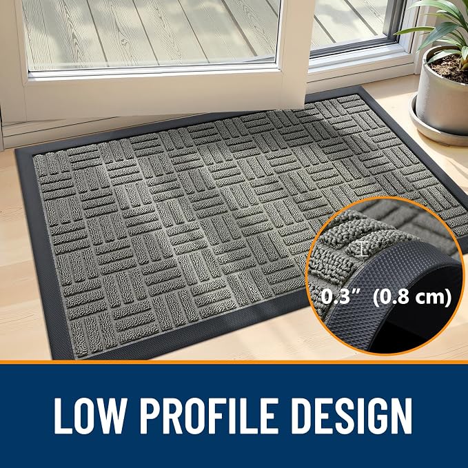 OLANLY Front Door Mat Outside Entrance 33x21, Heavy Duty Sturdy Natural Rubber - Image 5