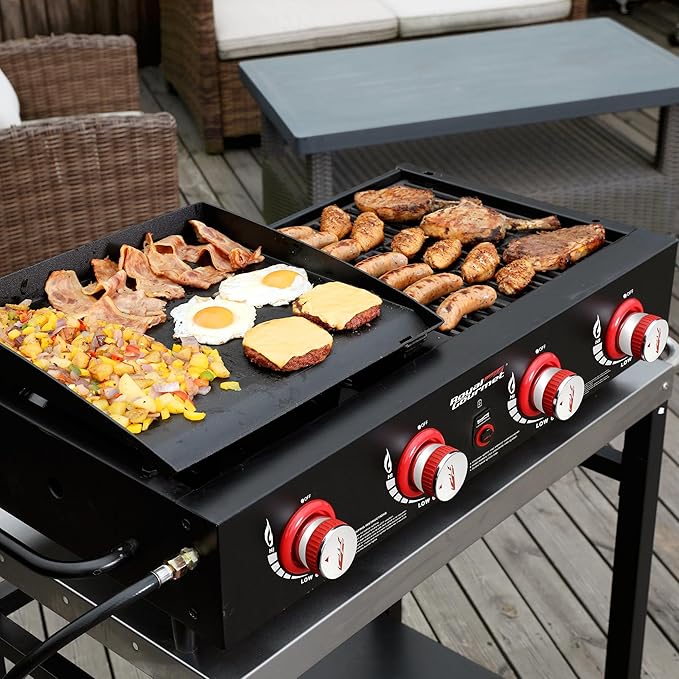 Royal Gourmet GD4002T 4-Burner Tailgater Grill and Griddle Combo, Portable Flat - Image 2