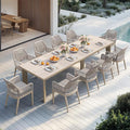 PURPLE LEAF 11 Pieces Patio Dining Set Aluminum Modern Rectangular Table and by PURPLELEAF