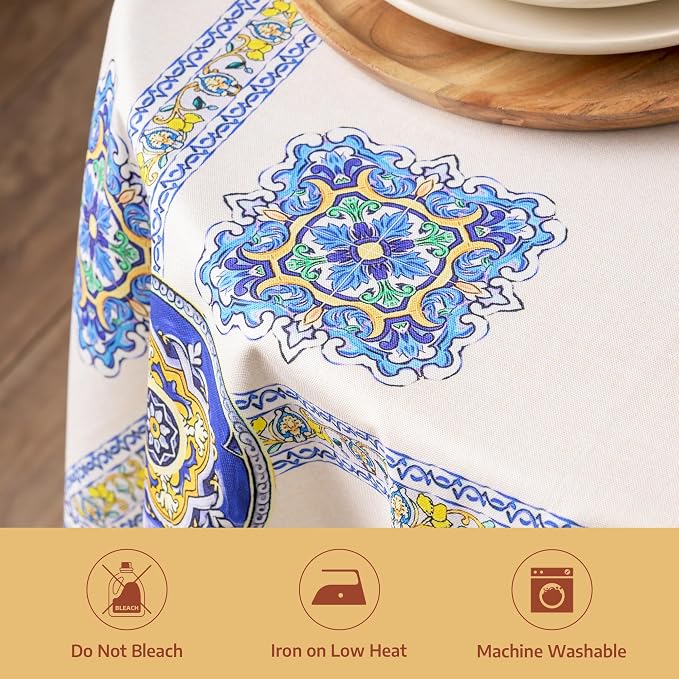 Maison d'Hermine Premium Table Cloth Round Table 100% Cotton 70 Inches - Image 8