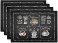 Giwawa Coffee Placemts Set of 4, Washable Heat-Resistant Linen Placemats by Giwawa