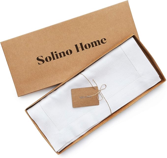 Solino Home Linen White Table Runner 72 Inches Long - Image 5