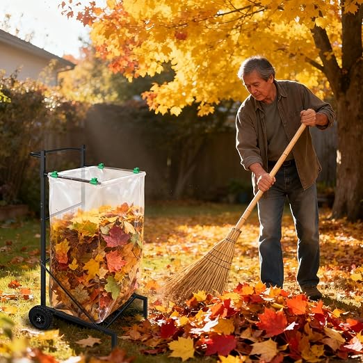 Metal Leaf Bag Holder, 50-55 Gallon Adjustable Trash Bag Holder, Height Added - Image 7